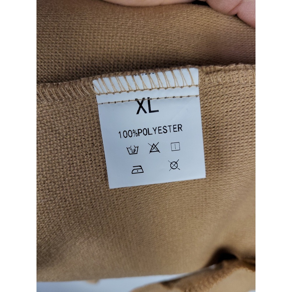 Women's Camel Peacoat XL Double Breasted Wool Look Jacket Classic Tan Coat - Picture 4 of 5